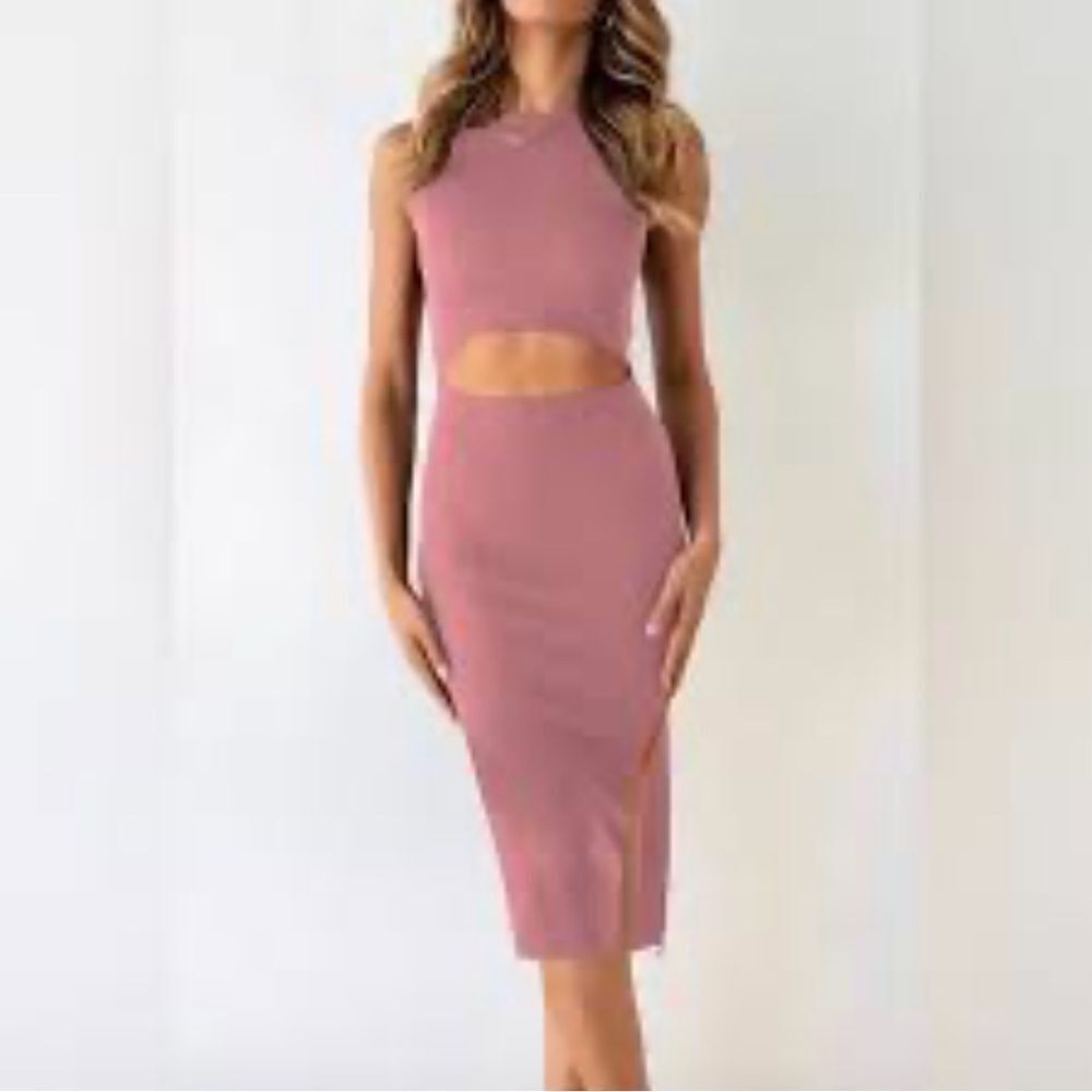 PRETTYGARDEN Dress Womens Medium Sleeveless Ribbed Cutout Maxi Summer Trendy
